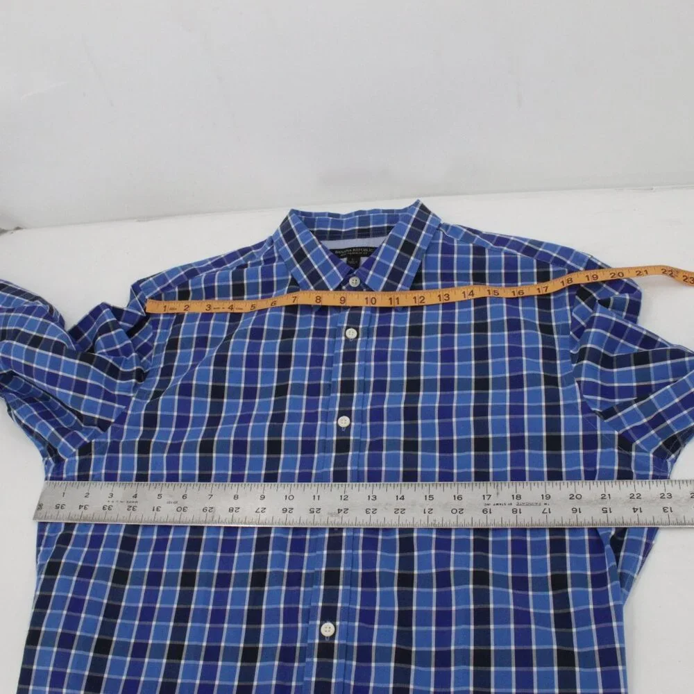 NWT Banana republic shirt Mens Large soft wash slim fit long sleeve cotton plaid